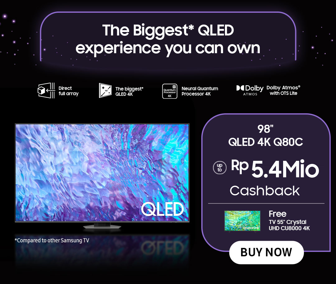 The Biggest* QLED experience you can own | 98" QLED 4K Q80C