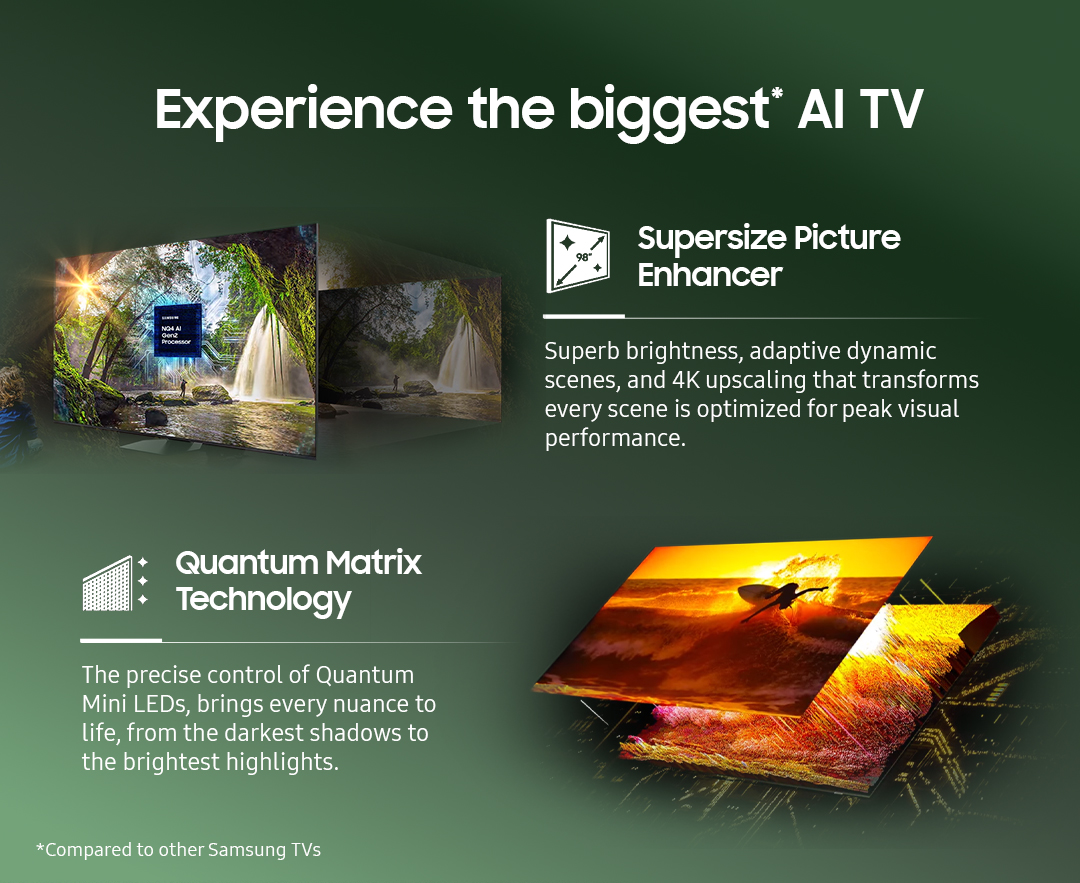 Experience the biggest* AI TV