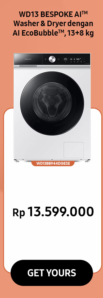 WD13 Washer & Dryer dengan AI EcoBubble™, 13+8kg