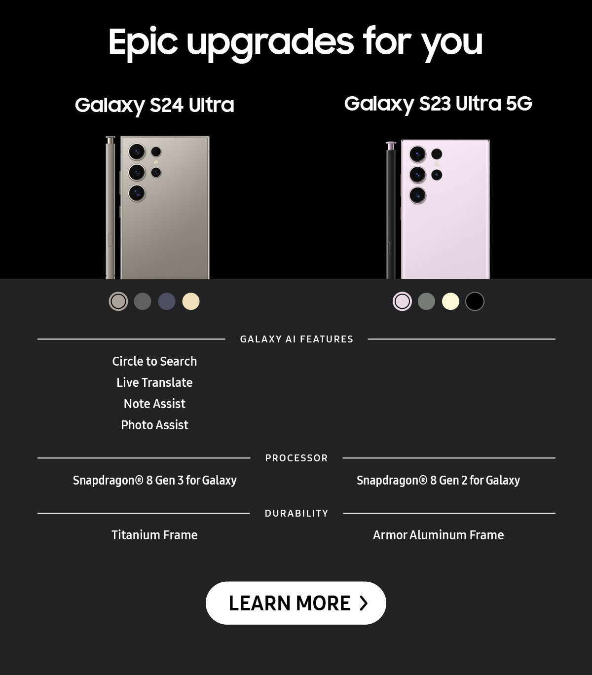 Epic upgrades for you | Click here to see comparison!