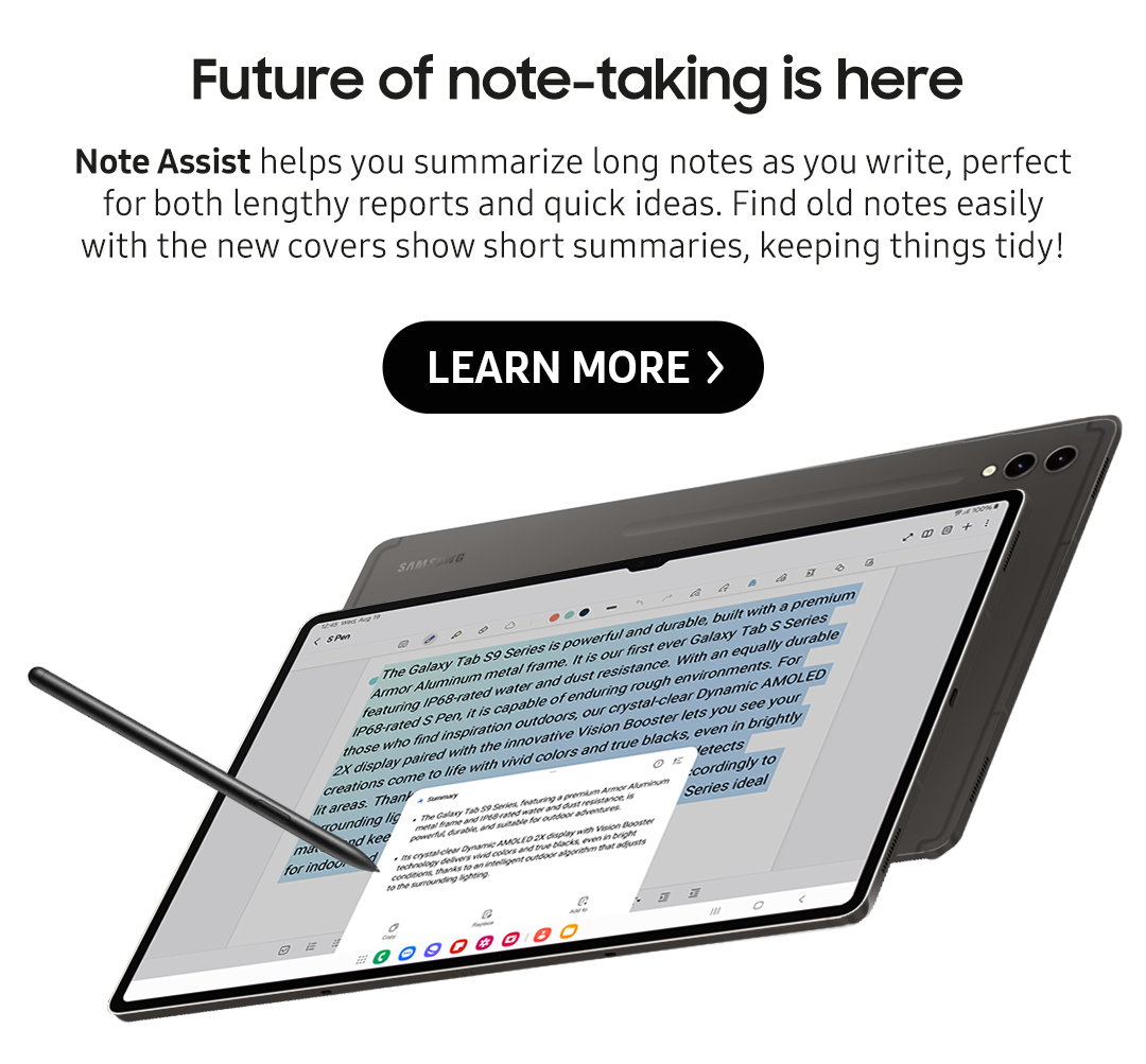Futur of note-taking is here | Note Assist helps you summarize long notes as you write, perfect for both lengthy reports and quick ideas. Find old notes easily with the new covers show short summaries, keeping things tidy!