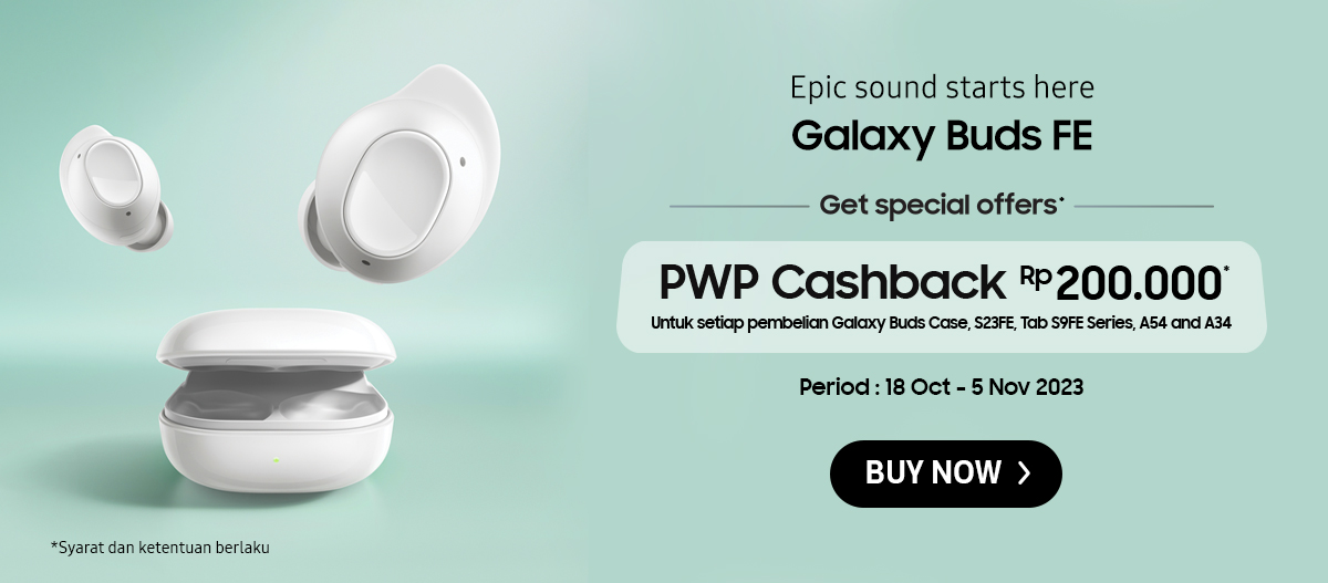 Epic sound starts here with the Galaxy Buds FE | Click here to buy now!