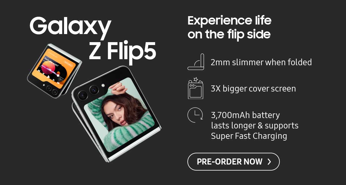 Galaxy Z Flip5 - Experience life on the flip side. Pre-order now!