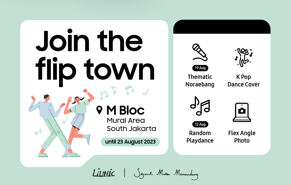 Join the flip town at M Bloc Mural Area, South Jakarta. Only until 23 August 2023